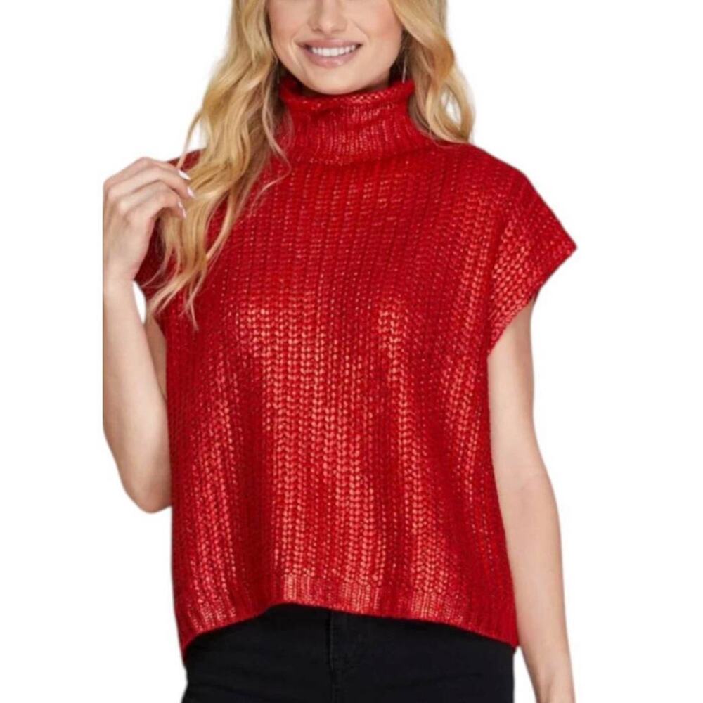 Festive & Fun Metallic sweater Red by She & Sky NWT